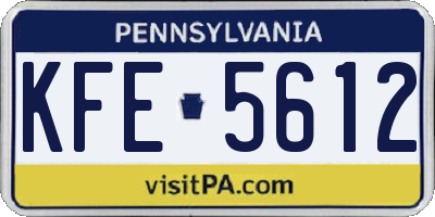 PA license plate KFE5612