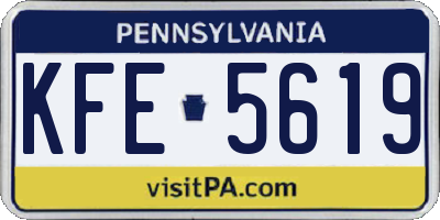 PA license plate KFE5619