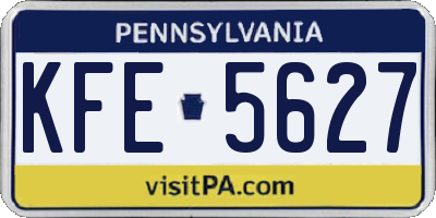 PA license plate KFE5627