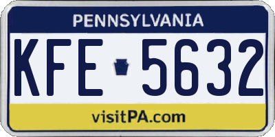 PA license plate KFE5632