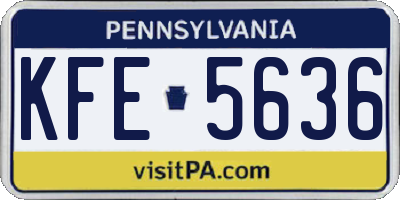 PA license plate KFE5636
