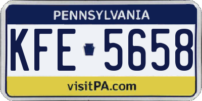 PA license plate KFE5658