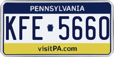 PA license plate KFE5660