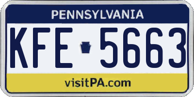 PA license plate KFE5663
