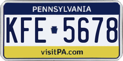 PA license plate KFE5678