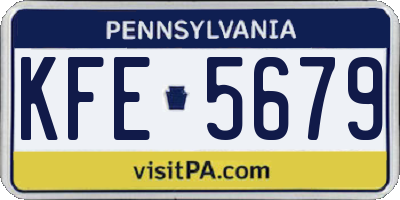 PA license plate KFE5679