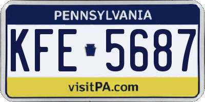 PA license plate KFE5687