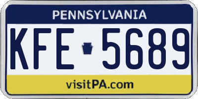 PA license plate KFE5689