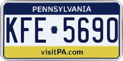 PA license plate KFE5690