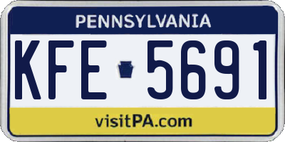 PA license plate KFE5691