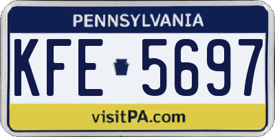 PA license plate KFE5697