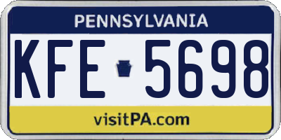 PA license plate KFE5698