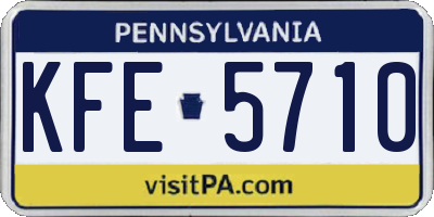 PA license plate KFE5710