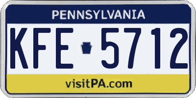 PA license plate KFE5712
