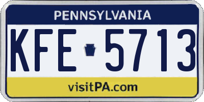 PA license plate KFE5713