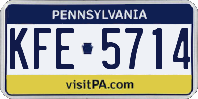 PA license plate KFE5714
