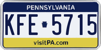 PA license plate KFE5715