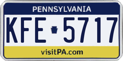 PA license plate KFE5717