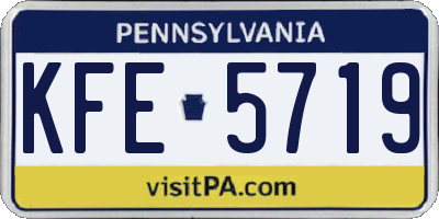 PA license plate KFE5719