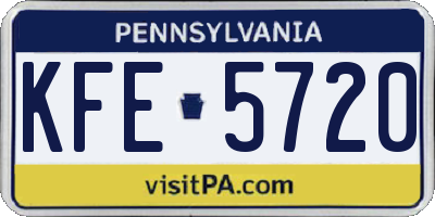PA license plate KFE5720