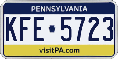 PA license plate KFE5723