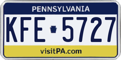 PA license plate KFE5727