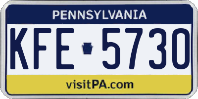 PA license plate KFE5730