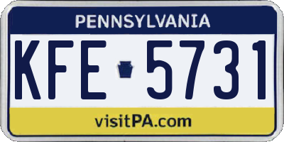 PA license plate KFE5731