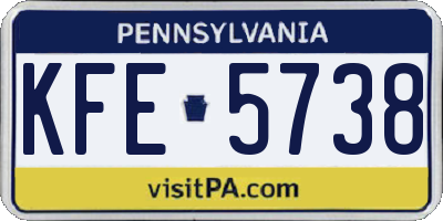 PA license plate KFE5738