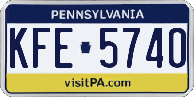 PA license plate KFE5740