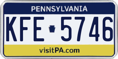 PA license plate KFE5746
