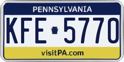 PA license plate KFE5770