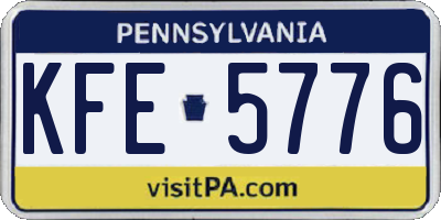 PA license plate KFE5776