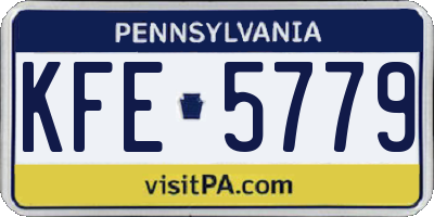 PA license plate KFE5779