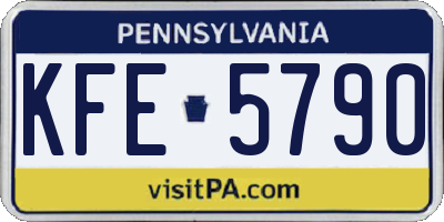PA license plate KFE5790