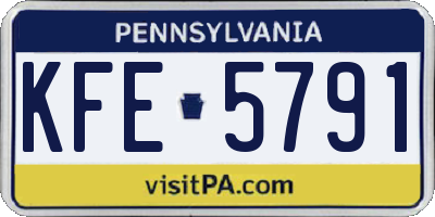 PA license plate KFE5791