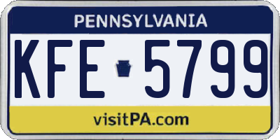 PA license plate KFE5799