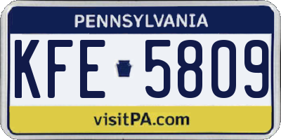 PA license plate KFE5809
