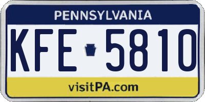 PA license plate KFE5810