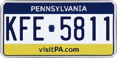 PA license plate KFE5811