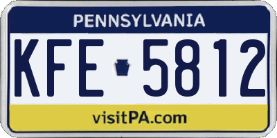 PA license plate KFE5812
