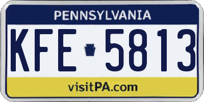 PA license plate KFE5813