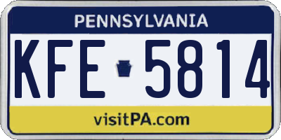 PA license plate KFE5814