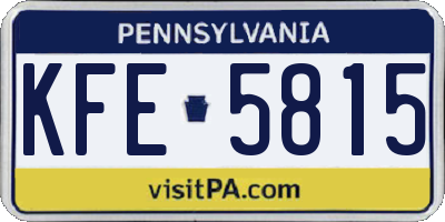 PA license plate KFE5815