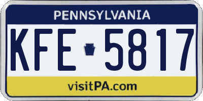 PA license plate KFE5817