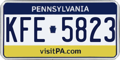 PA license plate KFE5823