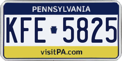 PA license plate KFE5825