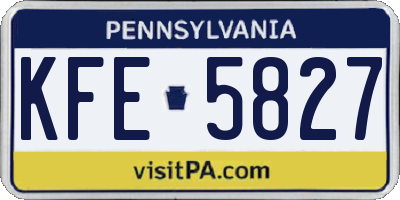 PA license plate KFE5827