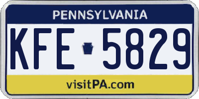 PA license plate KFE5829
