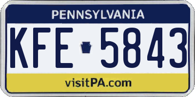 PA license plate KFE5843